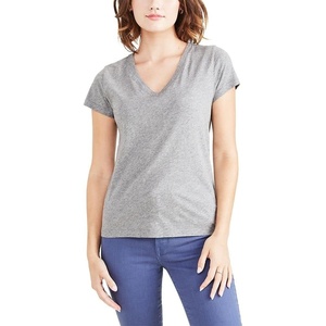 image:imageDockers Womens Slim Fit Short Sleeve Favorite VNeck Tee ShirtHeather Grey