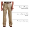 image:imageRelaxed Fit Signature Iron Free Khaki with Stain Defender Pants  PleatedNew British Khaki Stretch