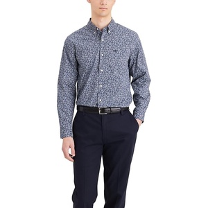 image:imageDockers Mens Classic Fit Long Sleeve Signature Comfort Flex Shirt Standard and Big amp TallNavy Blazer Rinse