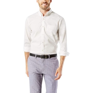 image:imageDockers Mens Classic Fit Long Sleeve Signature Comfort Flex Shirt Standard and Big amp TallPaper White