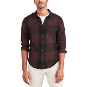 image:imageDockers Mens Regular Fit Long Sleeve Casual Shirt Regular and Big amp TallDecadent Chocolate Brown