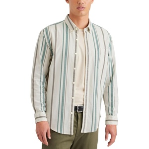 image:imageDockers Mens Regular Fit Long Sleeve Casual Shirt Regular and Big amp TallDune Oxford Egret Stripe