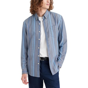 image:imageDockers Mens Regular Fit Long Sleeve Casual Shirt Regular and Big amp TallDune Oxford Vintage Indigo Stripe