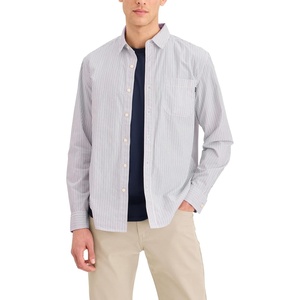 image:imageDockers Mens Regular Fit Long Sleeve Casual Shirt Regular and Big amp TallErwin Poplin Folkstone Gray Stripe