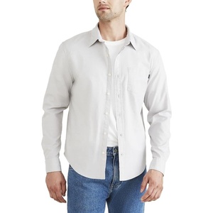 image:imageDockers Mens Regular Fit Long Sleeve Casual Shirt Regular and Big amp TallFoil Grey