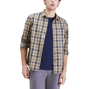 image:imageDockers Mens Regular Fit Long Sleeve Casual Shirt Regular and Big amp TallOcean Blue Plaid