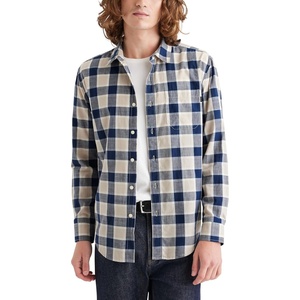 image:imageDockers Mens Regular Fit Long Sleeve Casual Shirt Regular and Big amp TallVintage Indigo Plaid