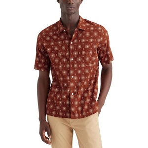 image:imageDockers Mens Short Sleeve Camp Collar Shirt Regular and Big amp TallOrange  Mirage Picante Slub