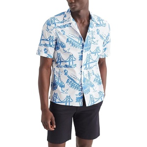 image:imageDockers Mens Short Sleeve Camp Collar Shirt Regular and Big amp TallOutpost Ceramic Blue Slub
