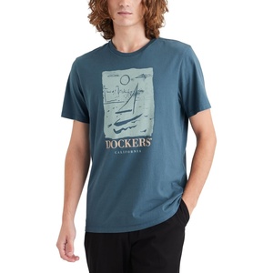 image:imageDockers Mens Slim Fit Short Sleeve Graphic Tee ShirtCity By the Bay Indian Teal