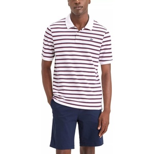 image:imageDockers Mens Slim Fit Short Sleeve PoloMarlette Lucent White Rose Stripe