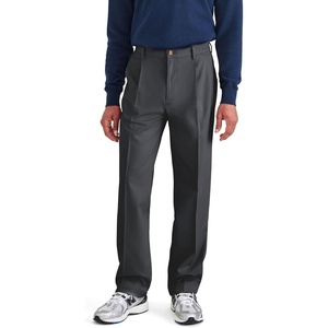 image:imageRelaxed Fit Signature Iron Free Khaki with Stain Defender Pants  PleatedCharcoal Heather Stretch