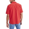 image:imageDockers Mens Regular Fit Short Sleeve Camp Collar ShirtCherry Bomb Red  Solid Seersucker