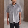 image:imageDockers Mens Regular Fit Short Sleeve Utility ShirtCar Park Grey  Solid Rip Stop