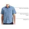 image:imageDockers Mens Regular Fit Short Sleeve Utility ShirtOceanview Blue Solid Ripstop