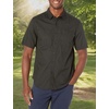 image:imageDockers Mens Regular Fit Short Sleeve Utility ShirtPirate Black  Solid Rip Stop