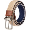 image:imageDOCKERS Mens Reversible Stretch Fabric Braid Belt  Summer Belt Golf Belt NauticalKhakiNavy