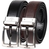 image:imageDOCKERS Mens Twoinone Reversible Rotative Buckle Everyday Casual Dress Belt Regular and Big amp Tall SizingBlackBrown