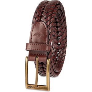 image:imageDOCKERS Mens Braided Leather Belt Fully Adjustable Casual Strap for Everyday WearWine