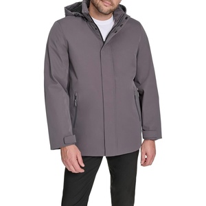 image:imageDOCKERS Mens Lightweight Walking Coat With Removable HoodAsphalt