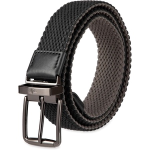 image:imageDOCKERS Mens Reversible Stretch Fabric Braid Belt  Summer Belt Golf Belt NauticalBlackGray