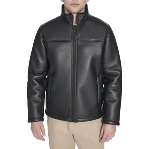 image:imageDOCKERS Mens Stand Collar Faux Shearling JacketBlack