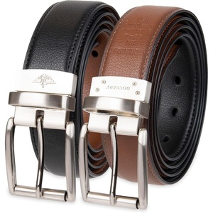 image:imageDOCKERS Mens Twoinone Reversible Rotative Buckle Everyday Casual Dress Belt Regular and Big amp Tall SizingBlackCognac