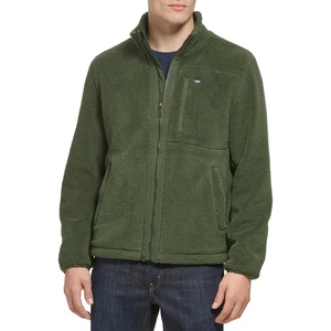 image:imageDOCKERS Mens Zip Front Sherpa Fleece Jacket With Chest PocketDark Olive