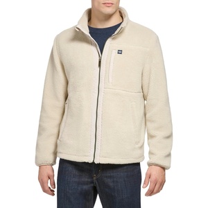 image:imageDOCKERS Mens Zip Front Sherpa Fleece Jacket With Chest PocketKhaki