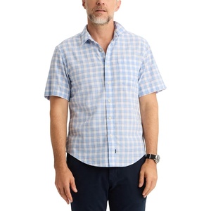 image:imageDockers Mens Dockers Mens Regular Fit Short Sleeve Ultimate ShirtVista Blue Plaid