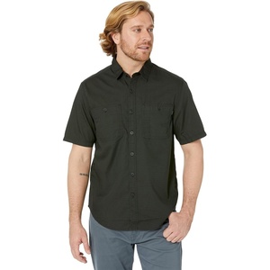 image:imageDockers Mens Regular Fit Short Sleeve Utility ShirtPirate Black  Solid Rip Stop